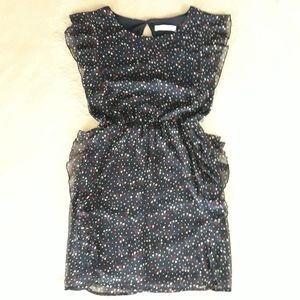 batik Brand Blue Floral Dress w/Ruffles